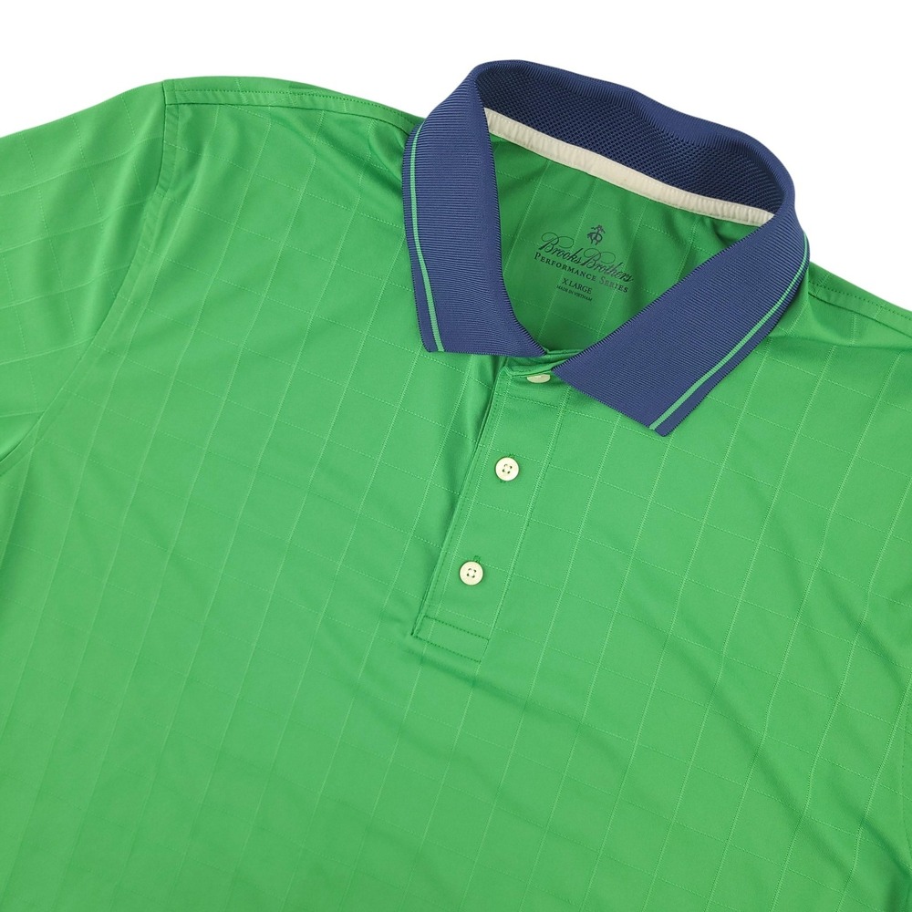 Brooks Brothers Performance Series Polo Shirt Mens XL Green Golf Performance Top
